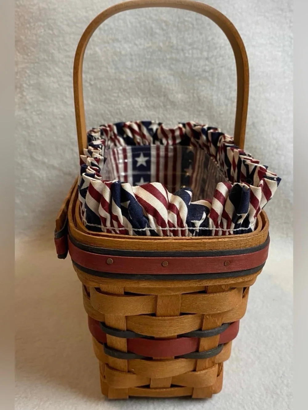 Longaberger 1994 All American Candle Star-Spangled Stripes Basket 4-Piece Set